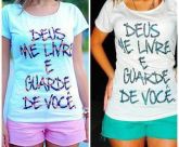 T-shirt - Deus me livre e guarde de você # Verde